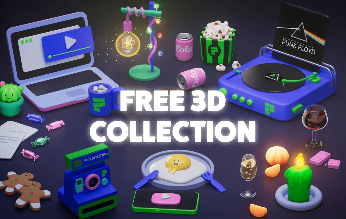 FREE 3D Icon Pack For New Year